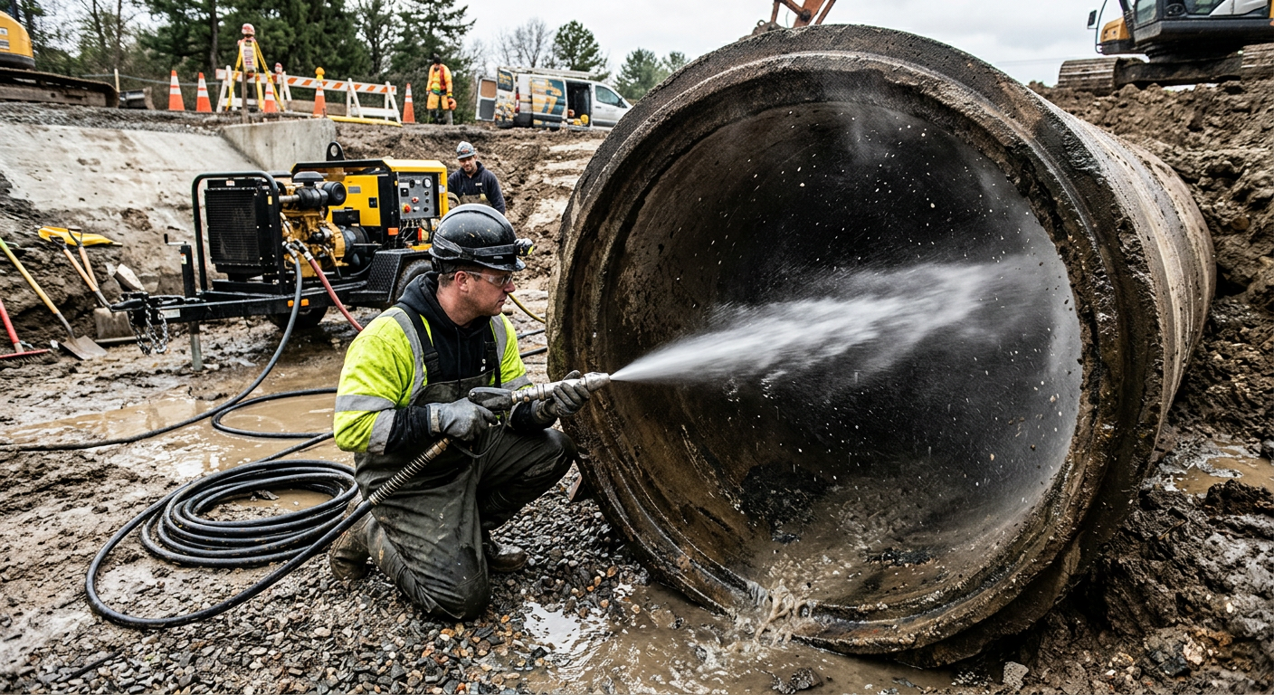 Hydrocurage haute pression pour débouchage de canalisation à Meaux
