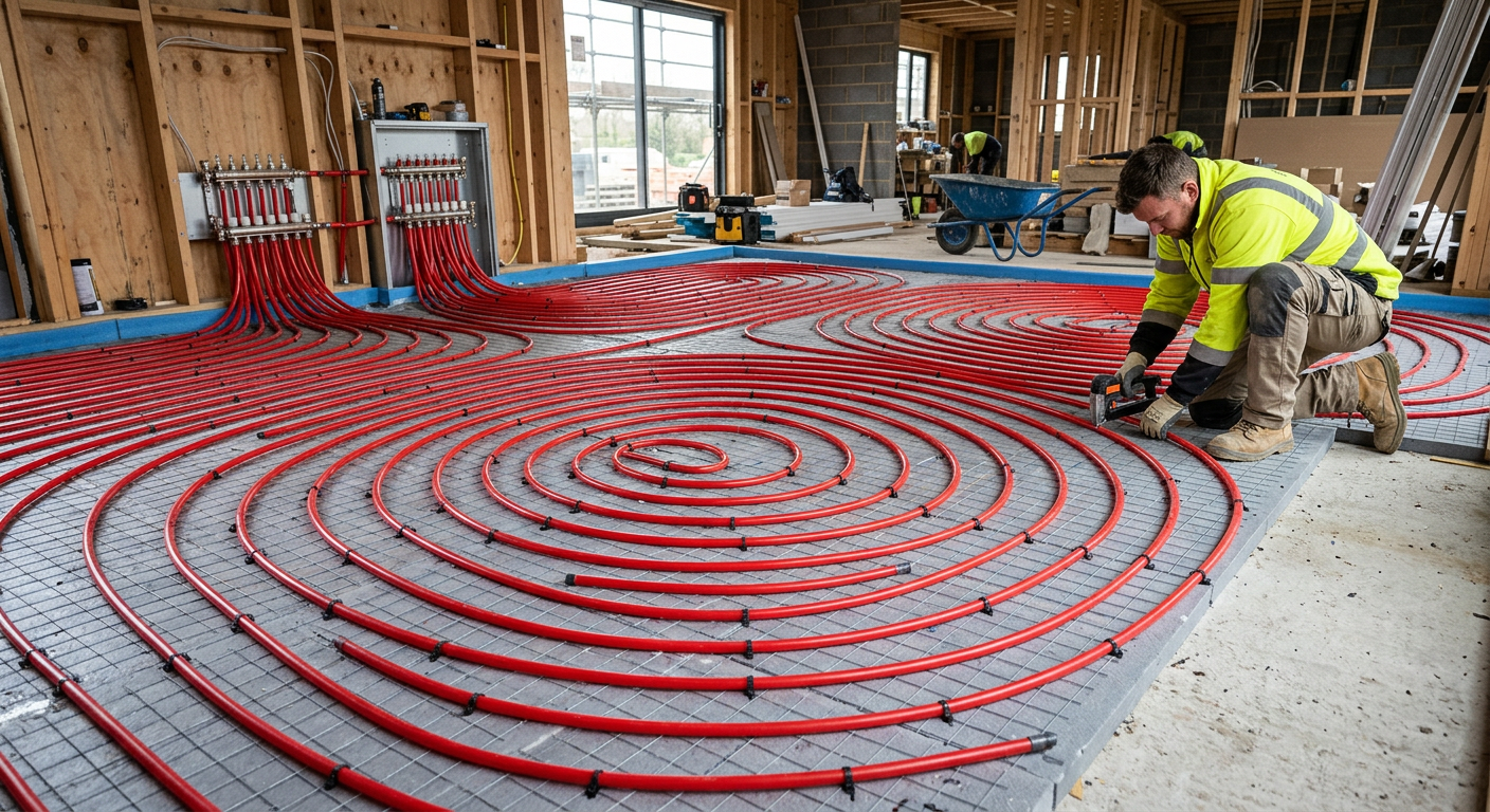 Installation de plancher chauffant hydraulique à Meaux 95