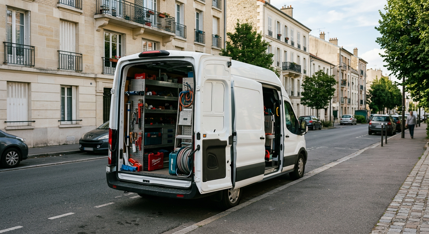 Véhicule Allo Plombier Meaux équipé pour intervention en Seine-et-Marne